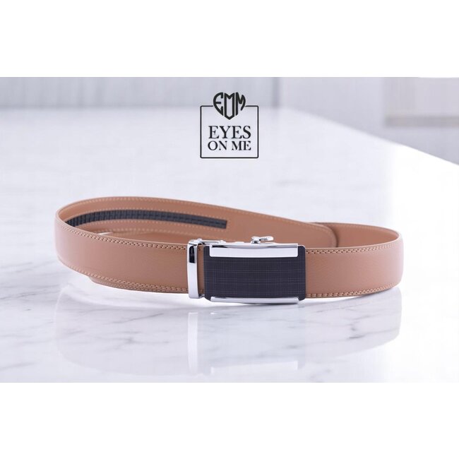 "EYES ON ME" LEDEREN RIEM zonder gaatjes, met automatische gesp ( model  N033)
