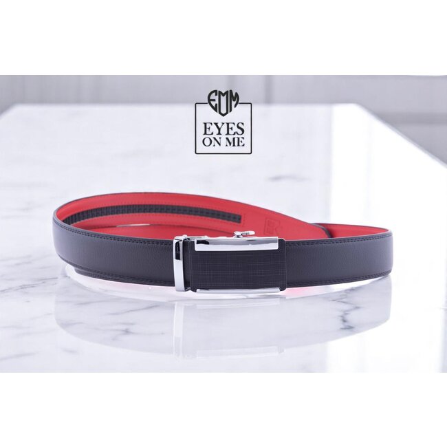"EYES ON ME" LEDEREN RIEM zonder gaatjes, met automatische gesp ( model  N033)