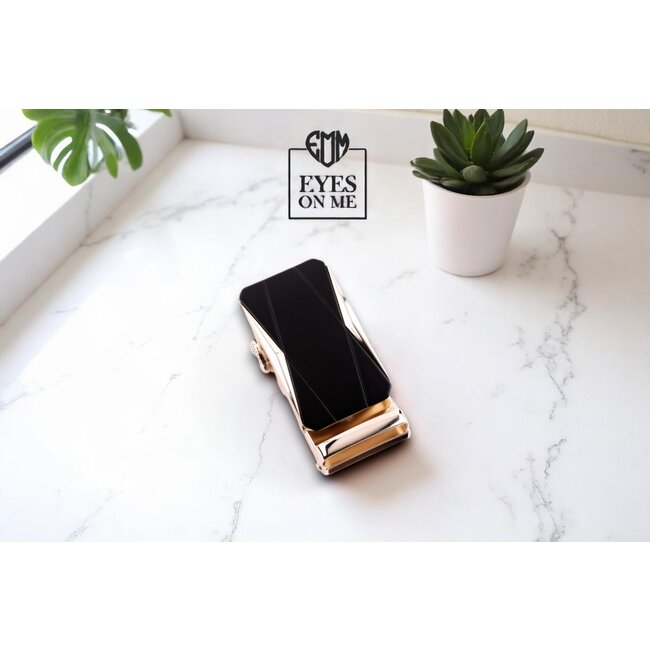 "EYES ON ME" LEDEREN RIEM zonder gaatjes, met automatische gesp ( model  A024)