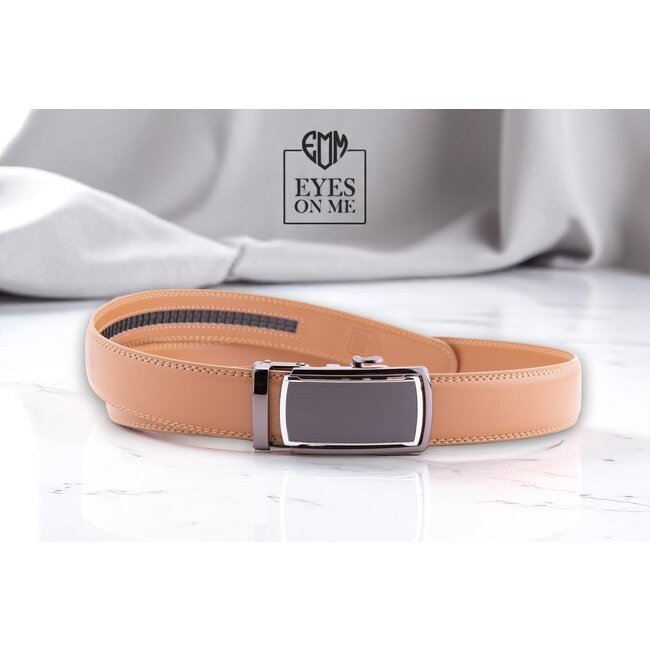 "EYES ON ME" LEDEREN RIEM zonder gaatjes, met automatische gesp ( model  L031)