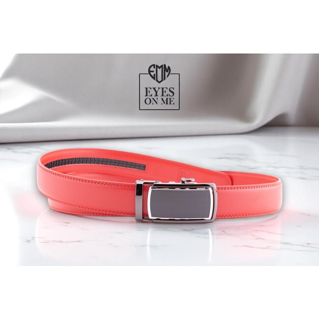 "EYES ON ME" LEDEREN RIEM zonder gaatjes, met automatische gesp ( model  L031)