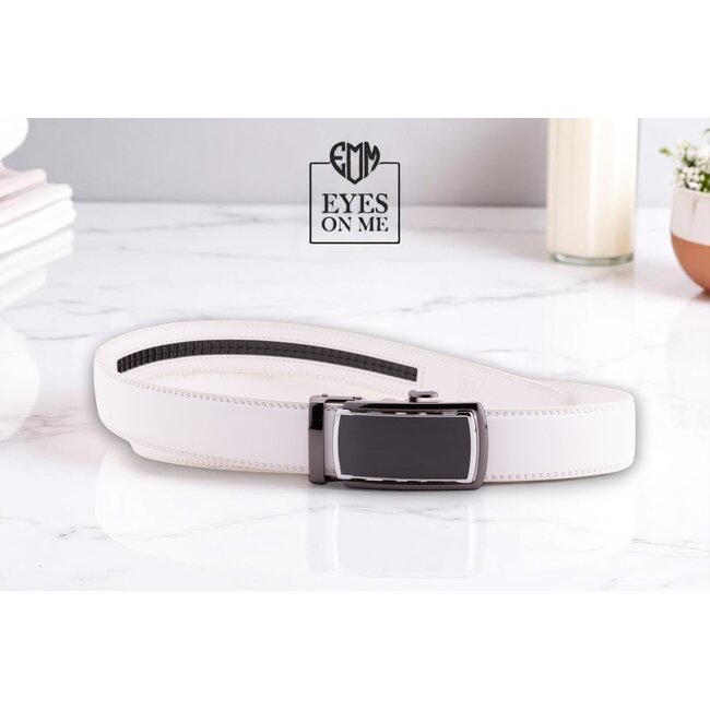 "EYES ON ME" LEDEREN RIEM zonder gaatjes, met automatische gesp ( model  L031)