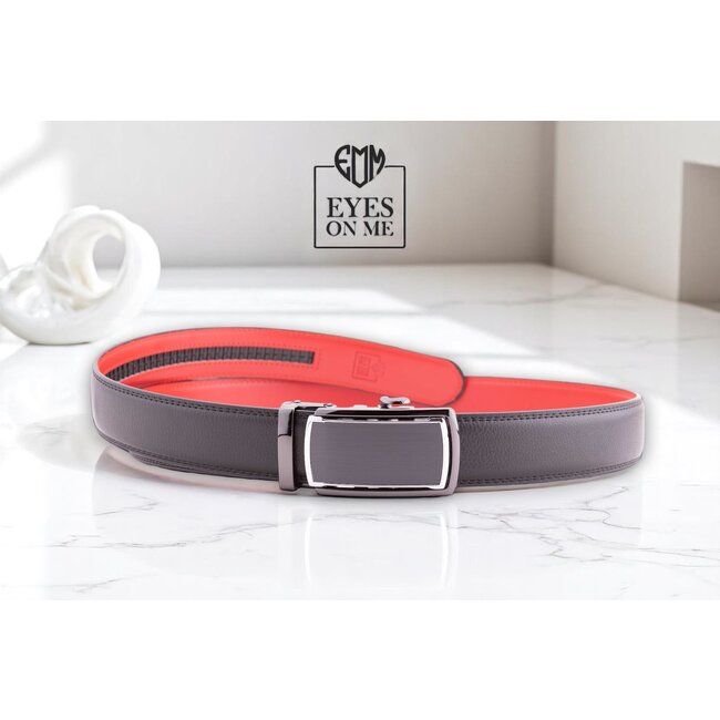 "EYES ON ME" LEDEREN RIEM zonder gaatjes, met automatische gesp ( model  L031)