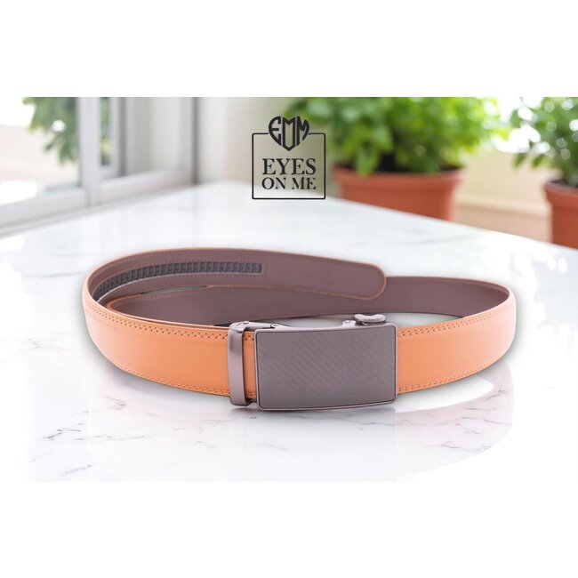 "EYES ON ME" LEDEREN RIEM zonder gaatjes, met automatische gesp ( model  N204)