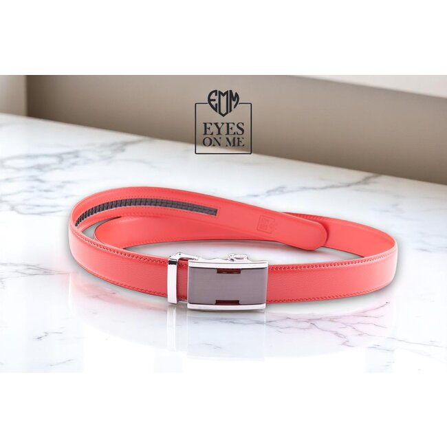 "EYES ON ME" LEDEREN RIEM zonder gaatjes, met automatische gesp (Model N228)