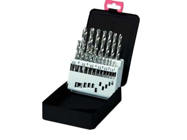 Labor Borenset HSS blank geslepen 19-delig | 1.0 mm t/m 10.0 mm per halve mm oplopend | stevige metalen kist