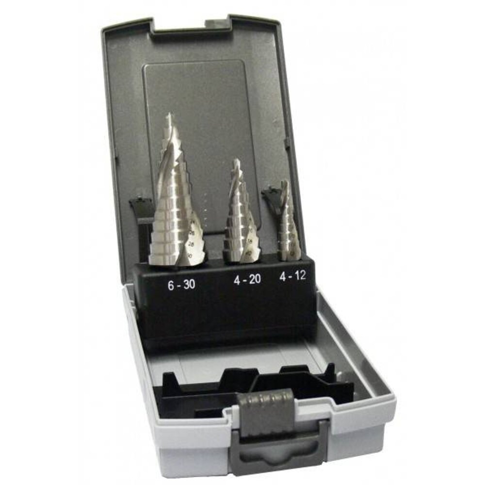 Labor Stappenboor set 3 delig met extra spiraal HSS-S splitpoint om traploos gaten te boren