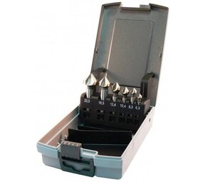 Labor Verzinkboor set 90° 6 delig DIN 335c HSS geslepen Labor Verzinkboor set 90° 6 delig DIN 335c HSS geslepen