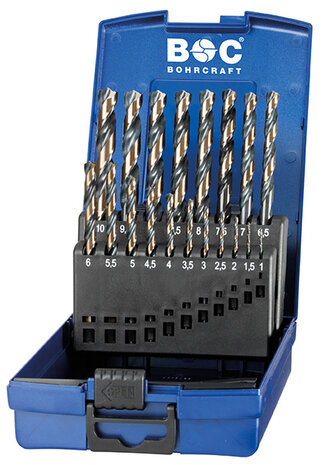 Bohrcraft Bohrcraft HSS-G Turbo Step spiraalborenset DIN 338 1-10 mm 19-delig Bohrcraft Bohrcraft HSS-G Turbo Step spiraalborenset DIN 338 1-10 mm 19-delig