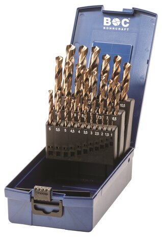 Bohrcraft Bohrcraft HSS-E Co5 spiraalborenset DIN 338 1-13 mm 25-delig Bohrcraft Bohrcraft HSS-E Co5 spiraalborenset DIN 338 1-13 mm 25-delig