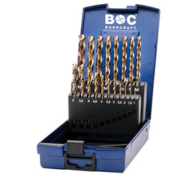 Bohrcraft HSS-E Co5 spiraalborenset DIN 338 1-10 mm 19-delig Bohrcraft HSS-E Co5 spiraalborenset DIN 338 1-10 mm 19-delig
