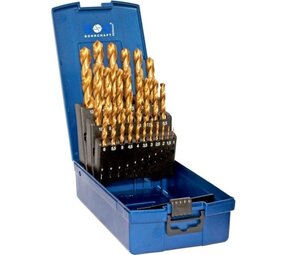 Bohrcraft HSS-G TiN spiraalborenset DIN 338 1-13 mm 25-delig Bohrcraft HSS-G TiN spiraalborenset DIN 338 1-13 mm 25-delig