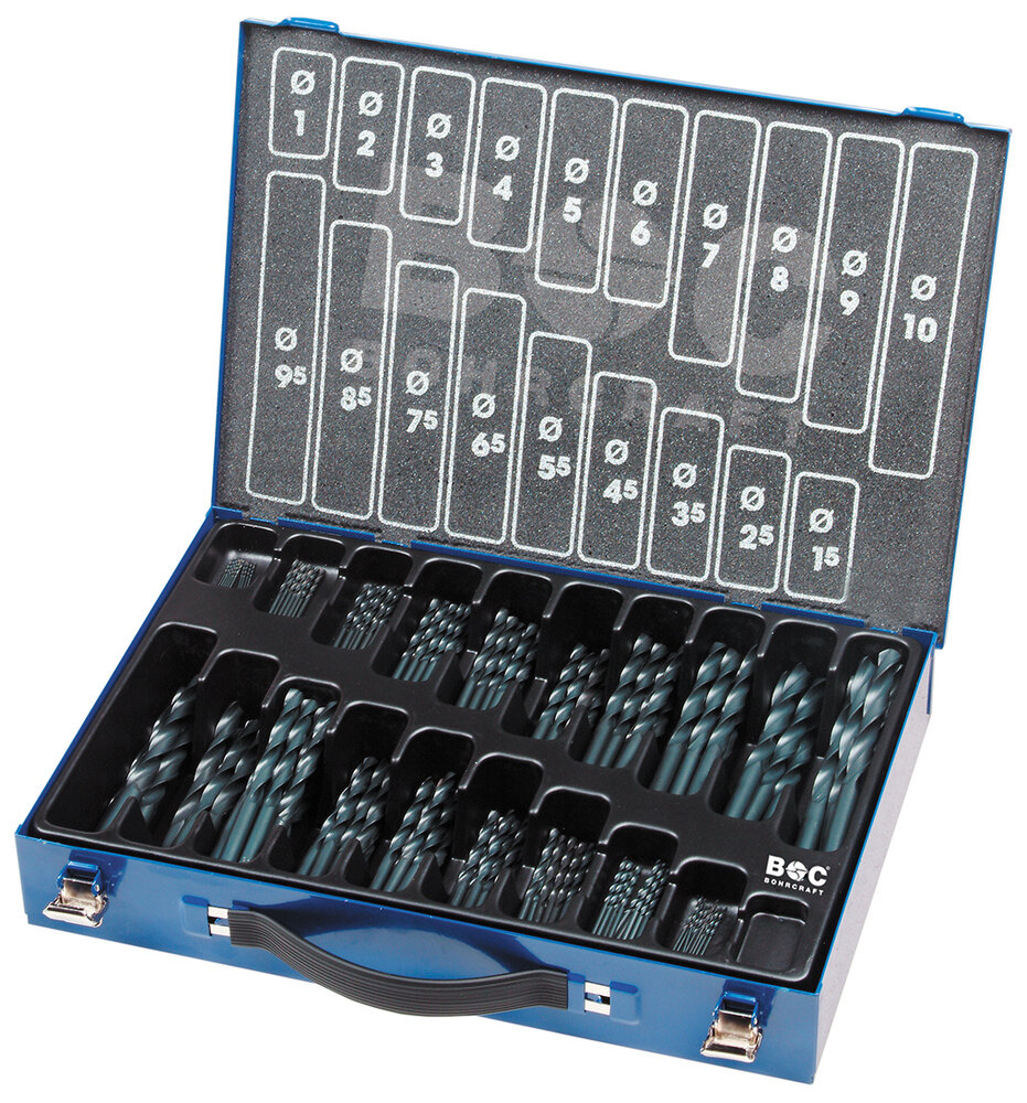 Bohrcraft Bohrcraft HSS-G spiraalborenset DIN 338 1-10 mm 170-delig