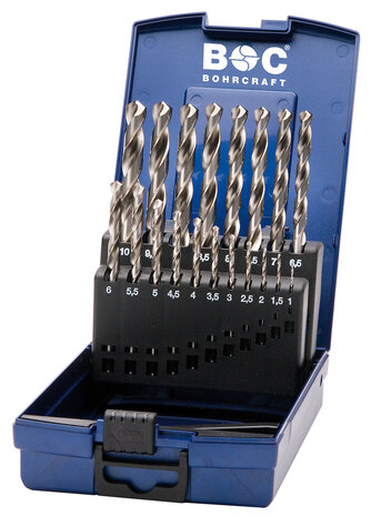 Bohrcraft Bohrcraft HSS-G spiraalborenset DIN 338 1-10 mm 19-delig Bohrcraft Bohrcraft HSS-G spiraalborenset DIN 338 1-10 mm 19-delig