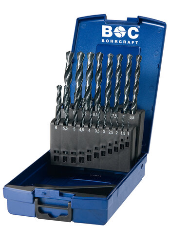 Bohrcraft Bohrcraft HSS-R spiraalborenset DIN 338 1-10 mm 19-delig Bohrcraft Bohrcraft HSS-R spiraalborenset DIN 338 1-10 mm 19-delig