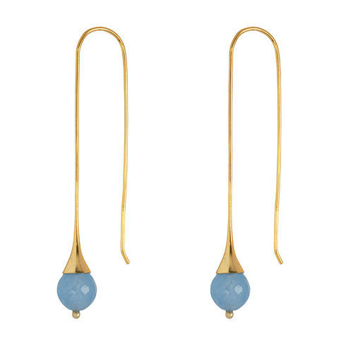 Marissa Eykenloof Gouden oorbel met chalcedoon Marissa Eykenloof Gouden oorbel met chalcedoon