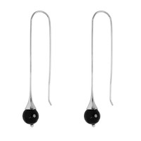 Silver earring with Black Onyx