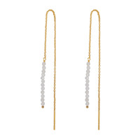 Gold earring moonstone beads