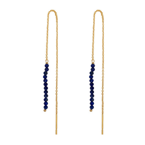 Marissa Eykenloof Gold earring Lapis lazuli beads Marissa Eykenloof Gold earring Lapis lazuli beads