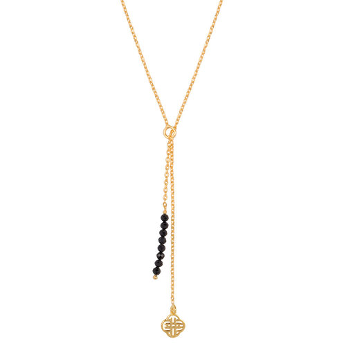Marissa Eykenloof Gouden ketting met Zwart onyx kralen Marissa Eykenloof Gouden ketting met Zwart onyx kralen