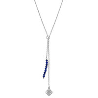 Silver necklace Lapis lazuli beads