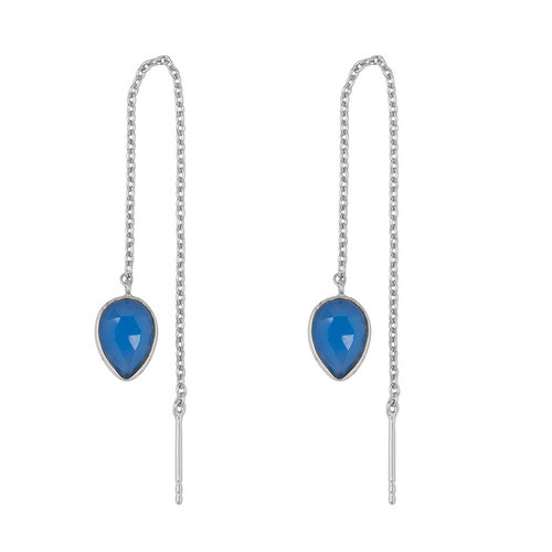 Marissa Eykenloof Zilveren oorbel met blauwe chalcedony Marissa Eykenloof Zilveren oorbel met blauwe chalcedony
