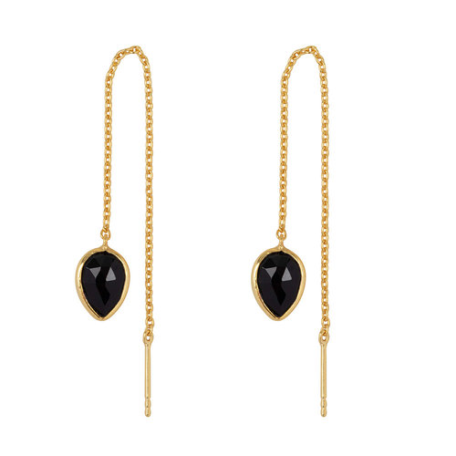 Marissa Eykenloof Gouden oorbel met Zwarte Onyx Marissa Eykenloof Gouden oorbel met Zwarte Onyx