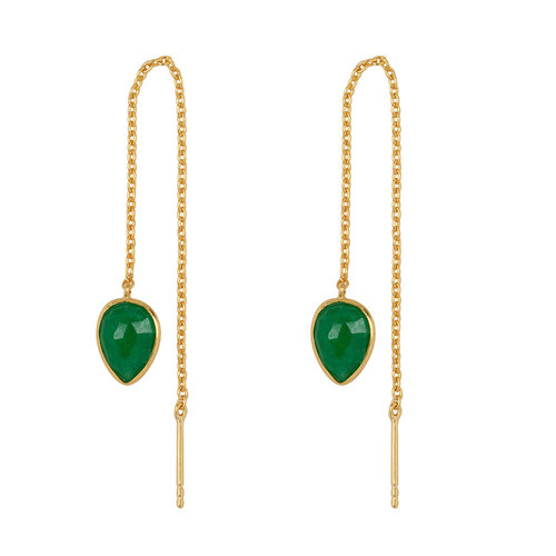 Marissa Eykenloof Gold earring with Green Aventurine Marissa Eykenloof Gold earring with Green Aventurine