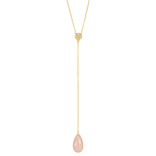 Marissa Eykenloof Ketting goud met rozenkwarts Marissa Eykenloof Ketting goud met rozenkwarts