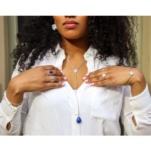 Marissa Eykenloof Silver necklace with Lapis Lazuli