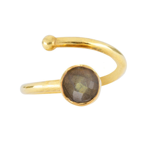 Marissa Eykenloof Gold ring Labradorite kids Marissa Eykenloof Gold ring Labradorite kids