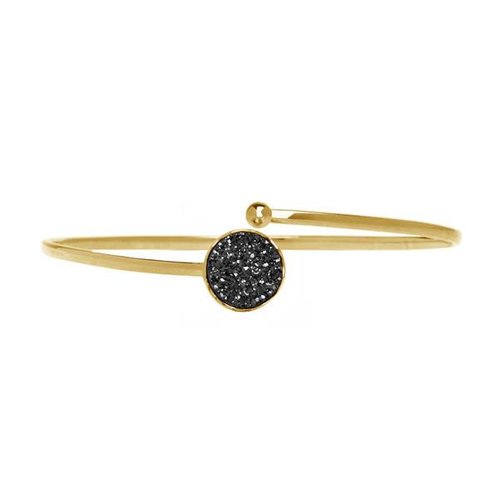 Marissa Eykenloof Gouden armband met zwarte druzy agaat Marissa Eykenloof Gouden armband met zwarte druzy agaat