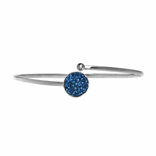 Marissa Eykenloof Silver druzy bracelet blue agate