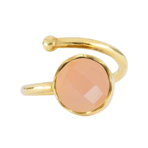 Marissa Eykenloof Gouden ring met Rozenkwarts Marissa Eykenloof Gouden ring met Rozenkwarts