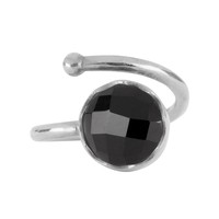 Silver ring Black onyx