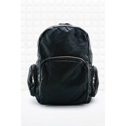 Black leather backpack