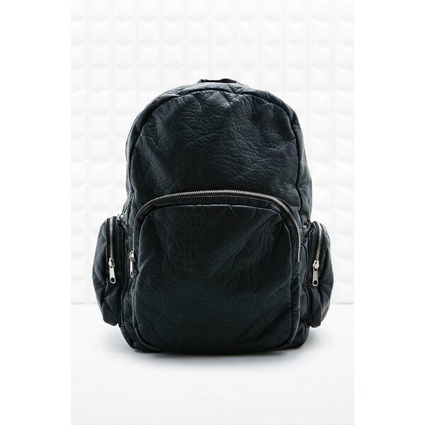  Black leather backpack