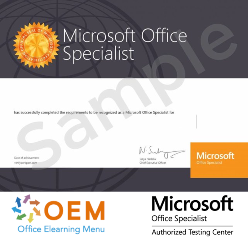 MOS Exam MO-200 Microsoft Excel 2019 Associate