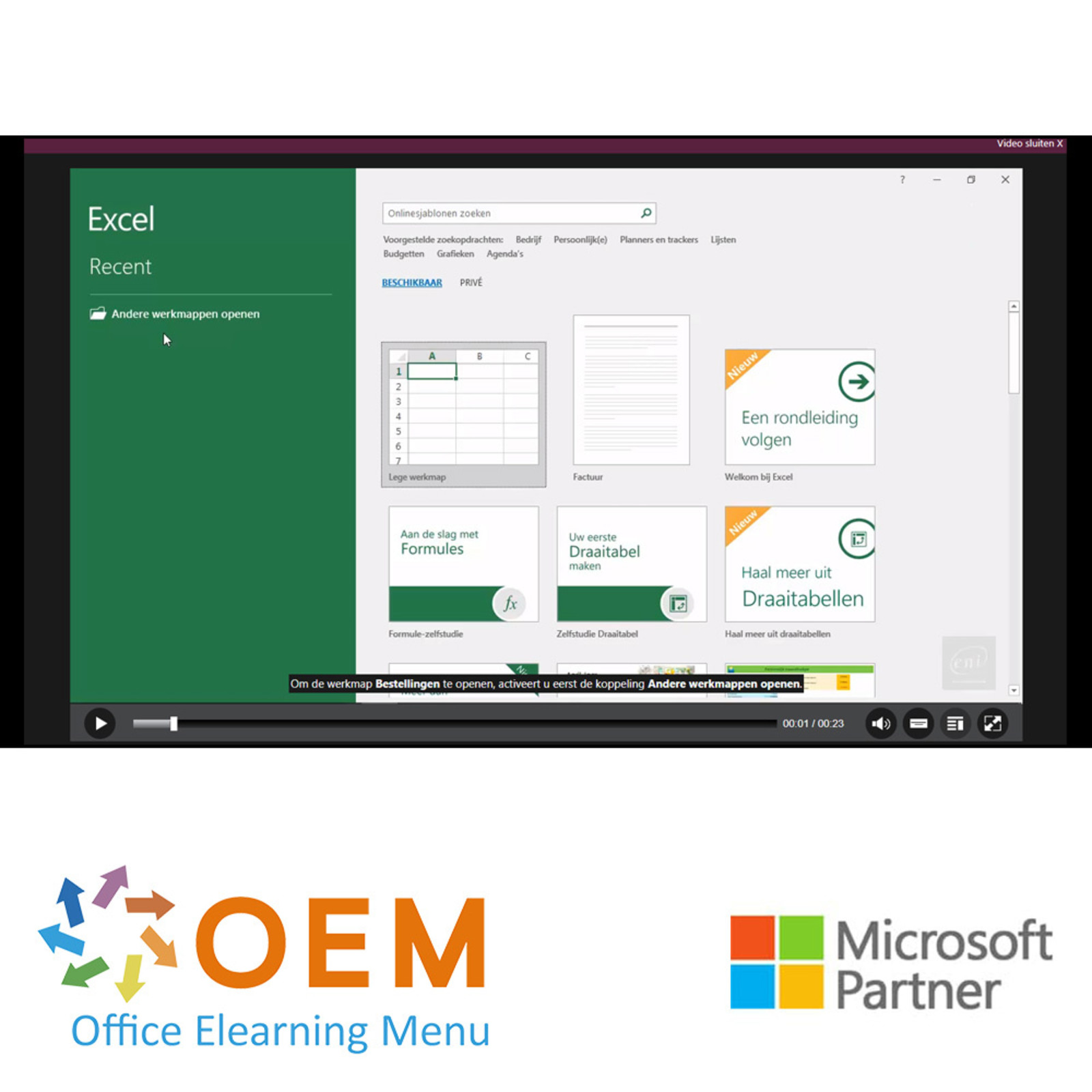 Microsoft Excel Excel 2016 Cursus Basis Gevorderd Expert E-Learning + Boek