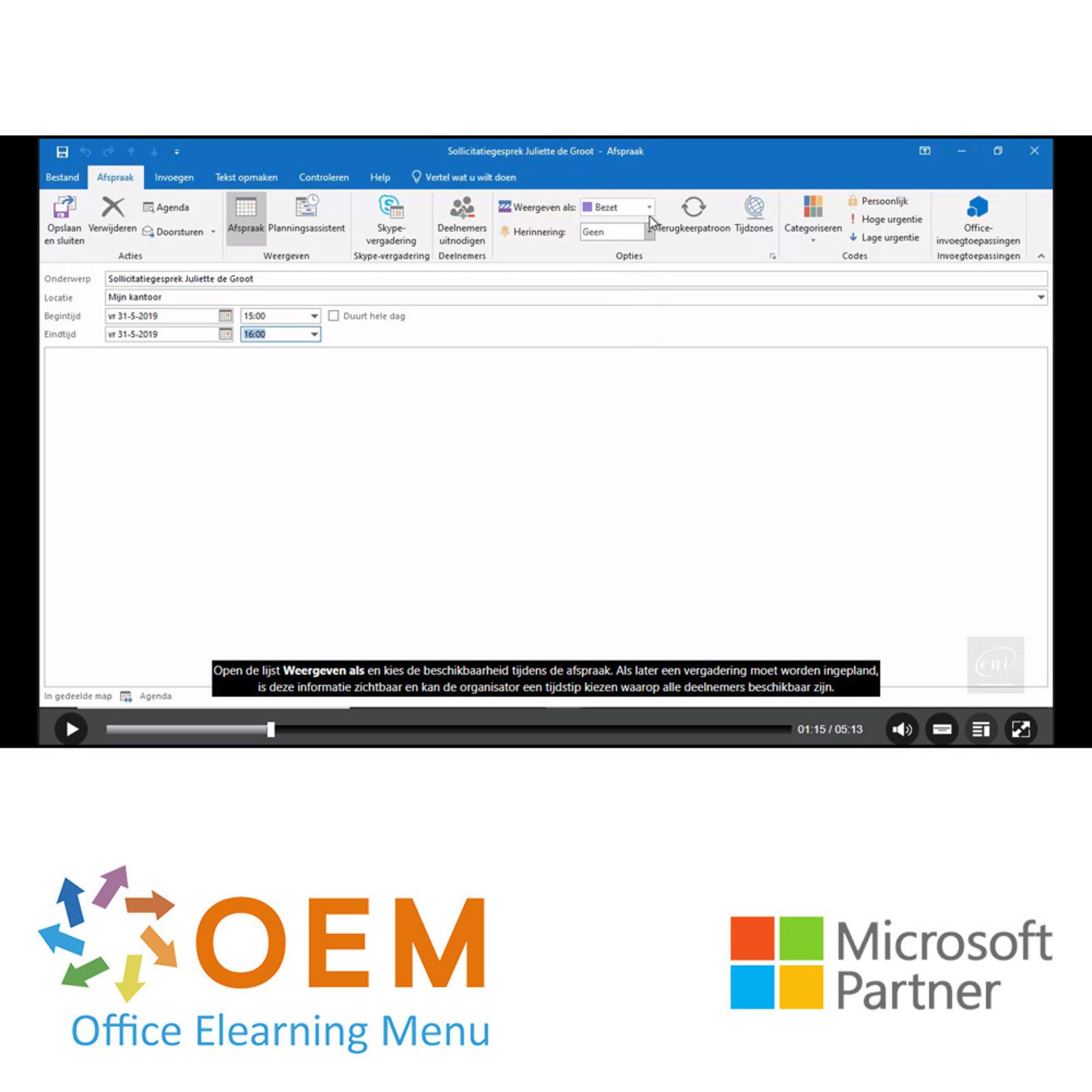 Microsoft Outlook Outlook 2019 Course Custom E-Learning