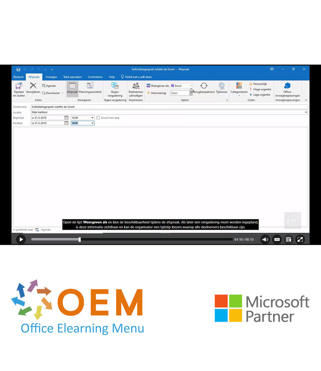 Microsoft Outlook 2019 Course Custom E-Learning