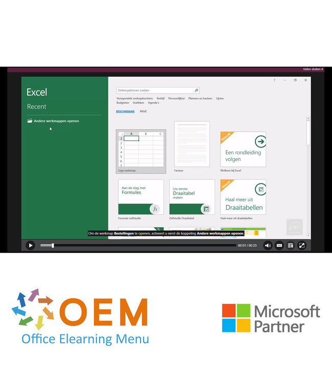 Microsoft E-learning Box Microsoft Excel 365 Course