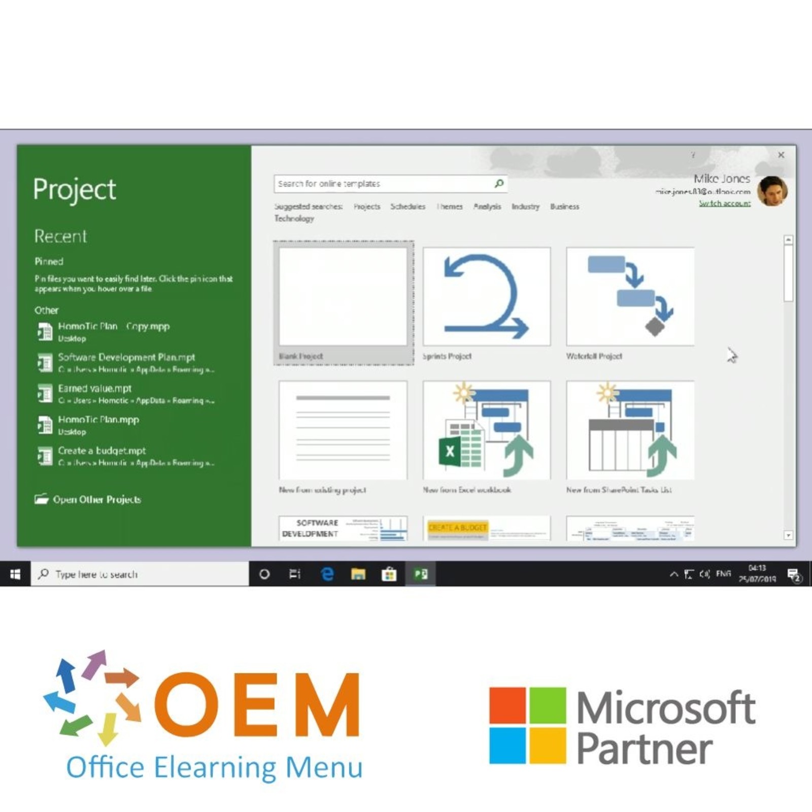 Microsoft Project Project 2019 Course Beginner Intermediate  E-Learning