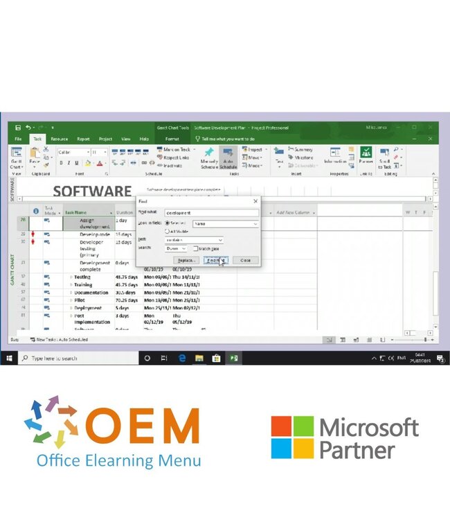 Microsoft Project 2019 Course E-Learning
