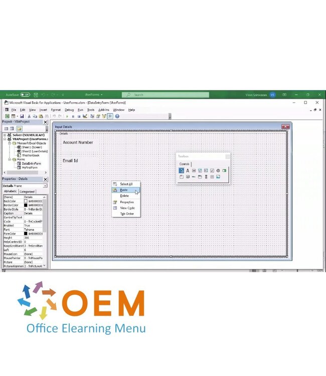 OEM Automating Excel and Access Using VBA Course E-Learning