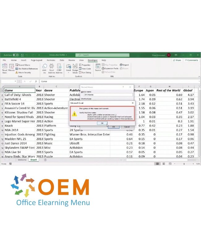 OEM Automating Excel and Access Using VBA Cursus E-Learning