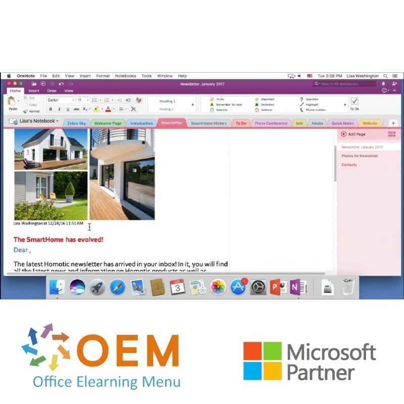 Microsoft OneNote 2016 Cursus voor Mac E-Learning