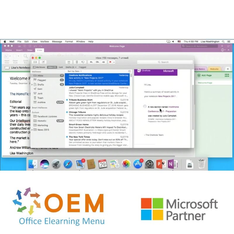 Microsoft OneNote 2016 Cursus voor Mac E-Learning