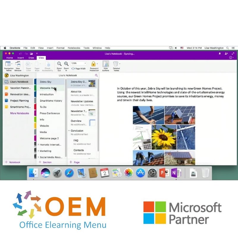 Microsoft OneNote 2016 Cursus voor Mac E-Learning