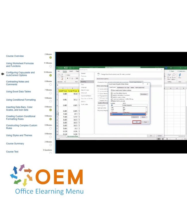 Microsoft A Comprehensive Guide on Excel Course E-Learning